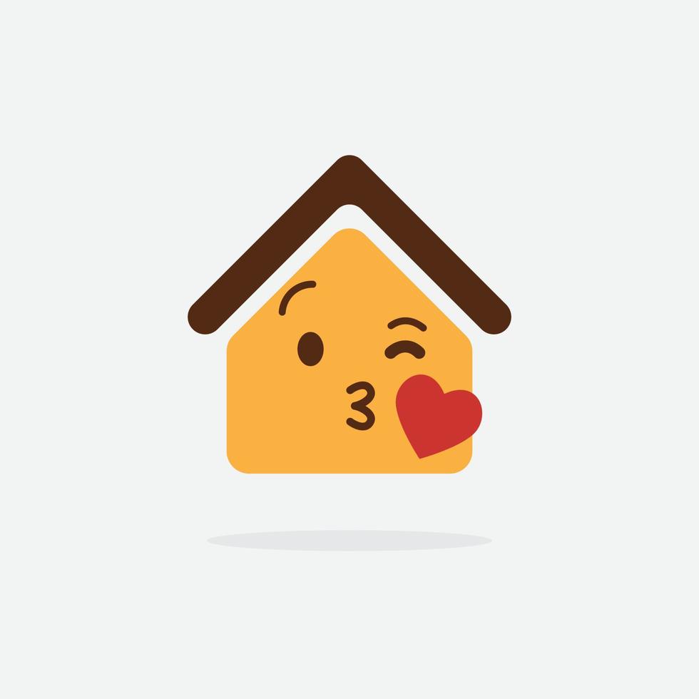 icono de vector de casa. emoji de la casa. icono de la casa divertida.