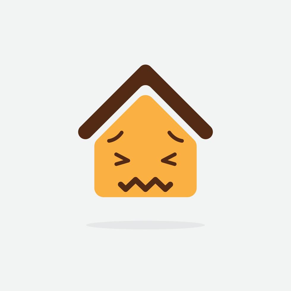 icono de vector de casa. emoji de la casa. icono de la casa divertida.