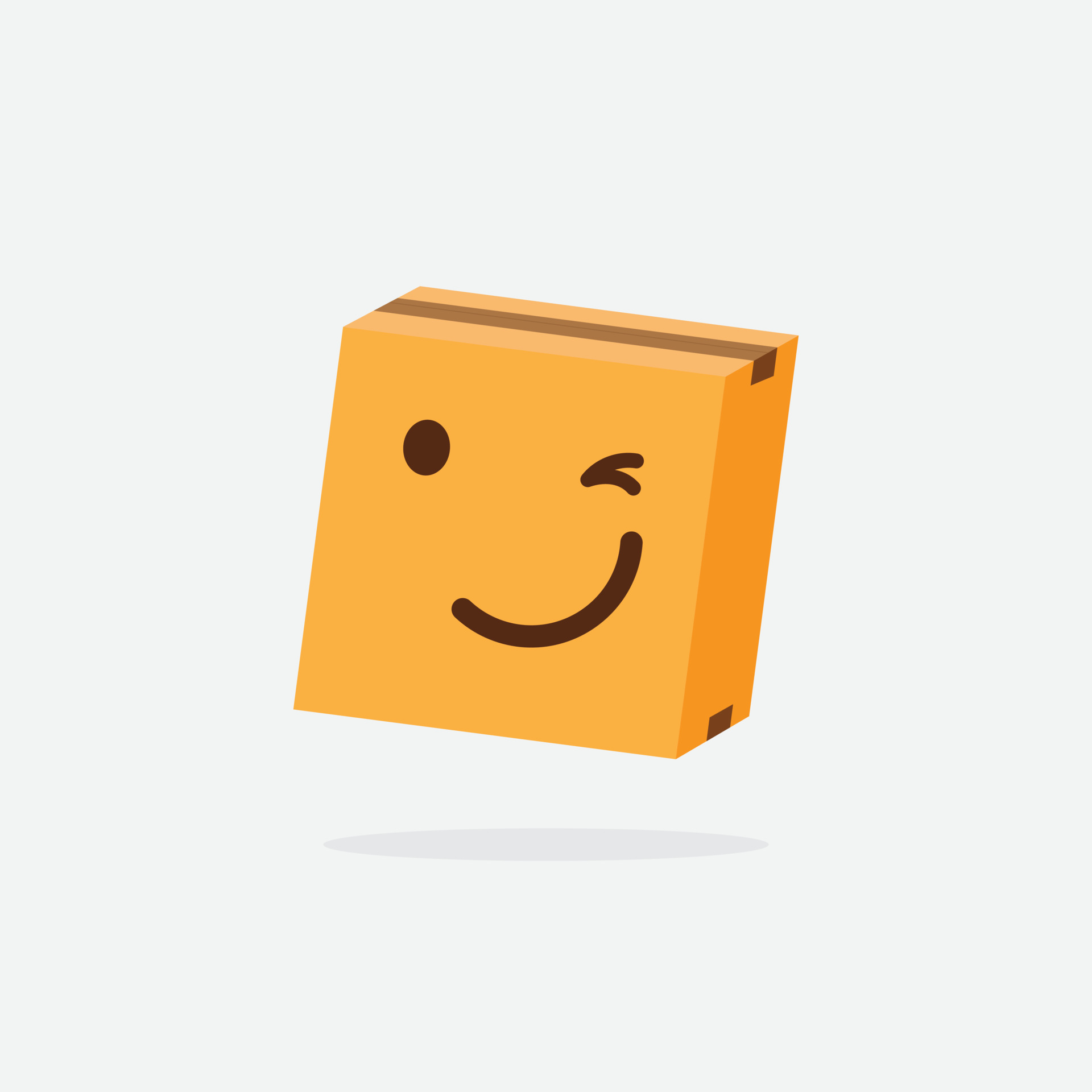 Cardboard box. Funny Box. Box Character. Delivery Box. Box Emoji