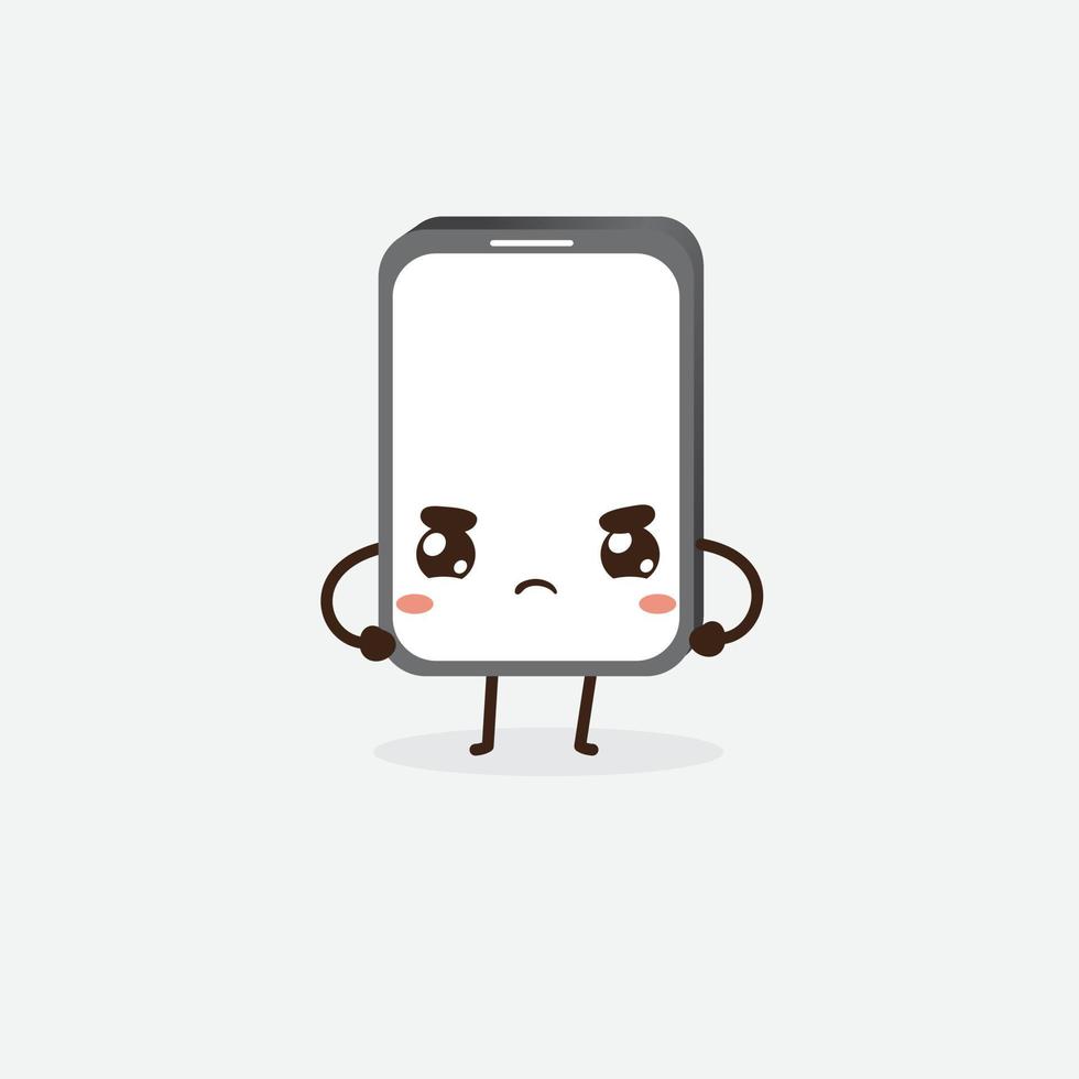 Free Smart Phone Character. Funny Smart Phone. Cute Smart Phone. Smartphone Logo. vector