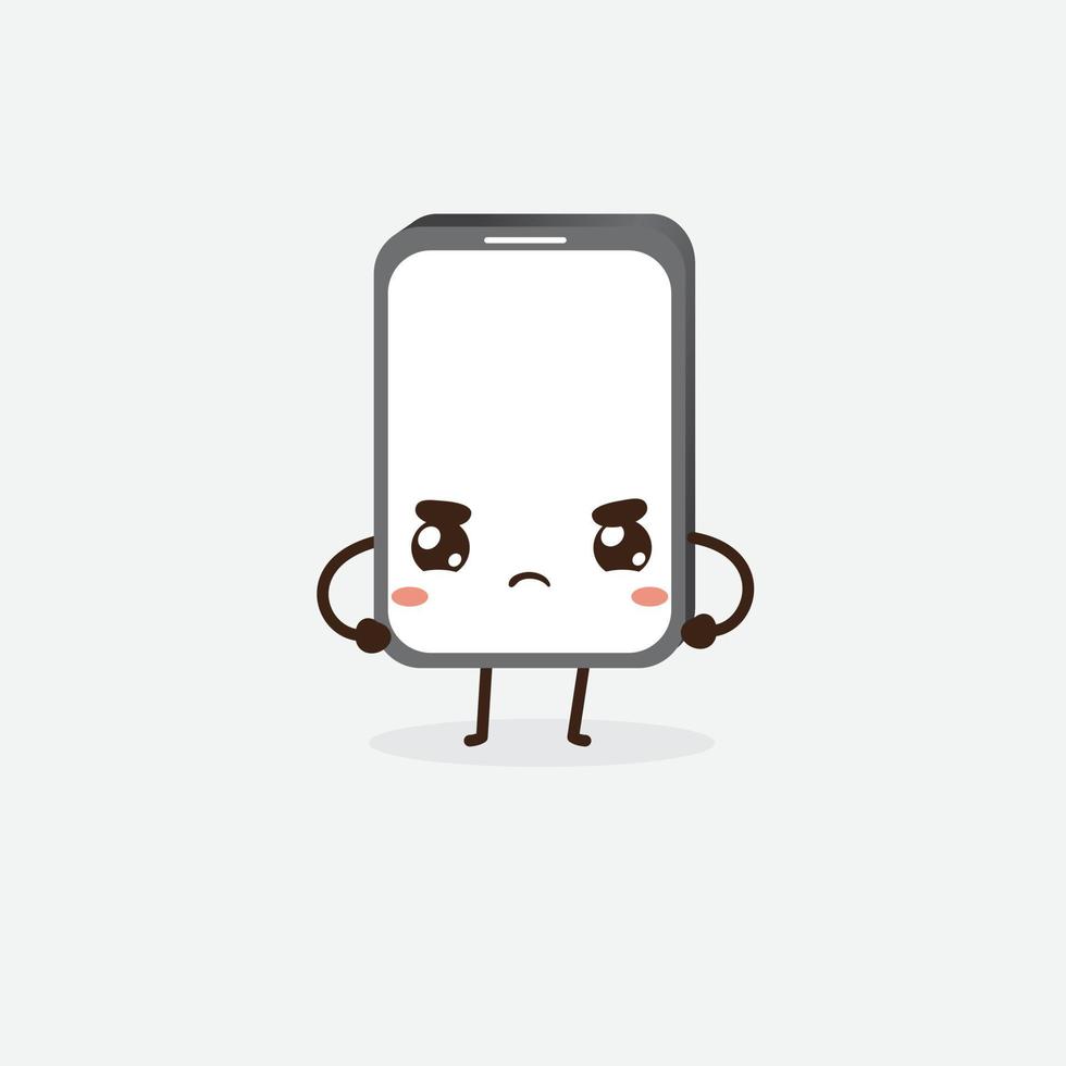 Free Smart Phone Character. Funny Smart Phone. Cute Smart Phone. Smartphone Logo. vector