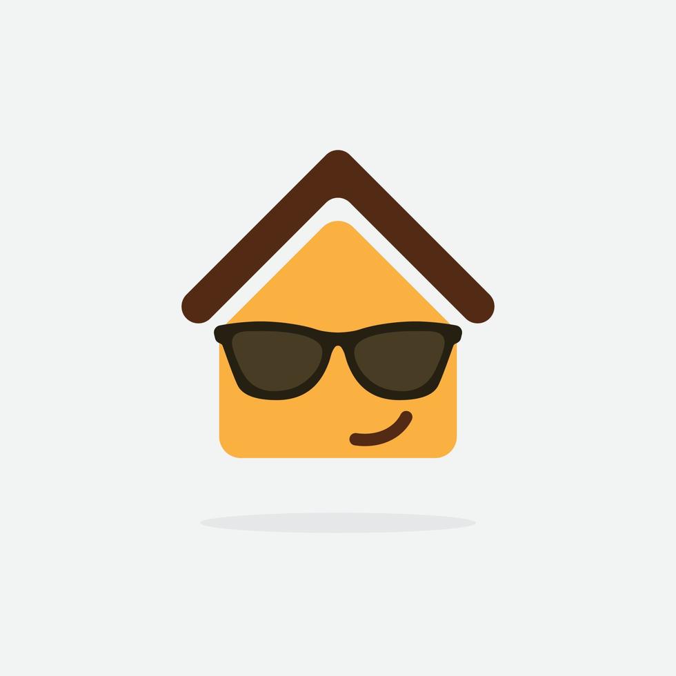 icono de vector de casa. emoji de la casa. icono de la casa divertida.