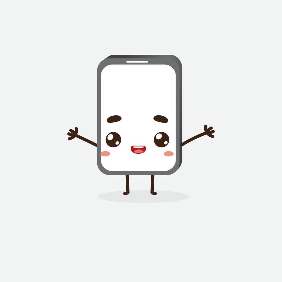 Free Smart Phone Character. Funny Smart Phone. Cute Smart Phone. Smartphone Logo. vector