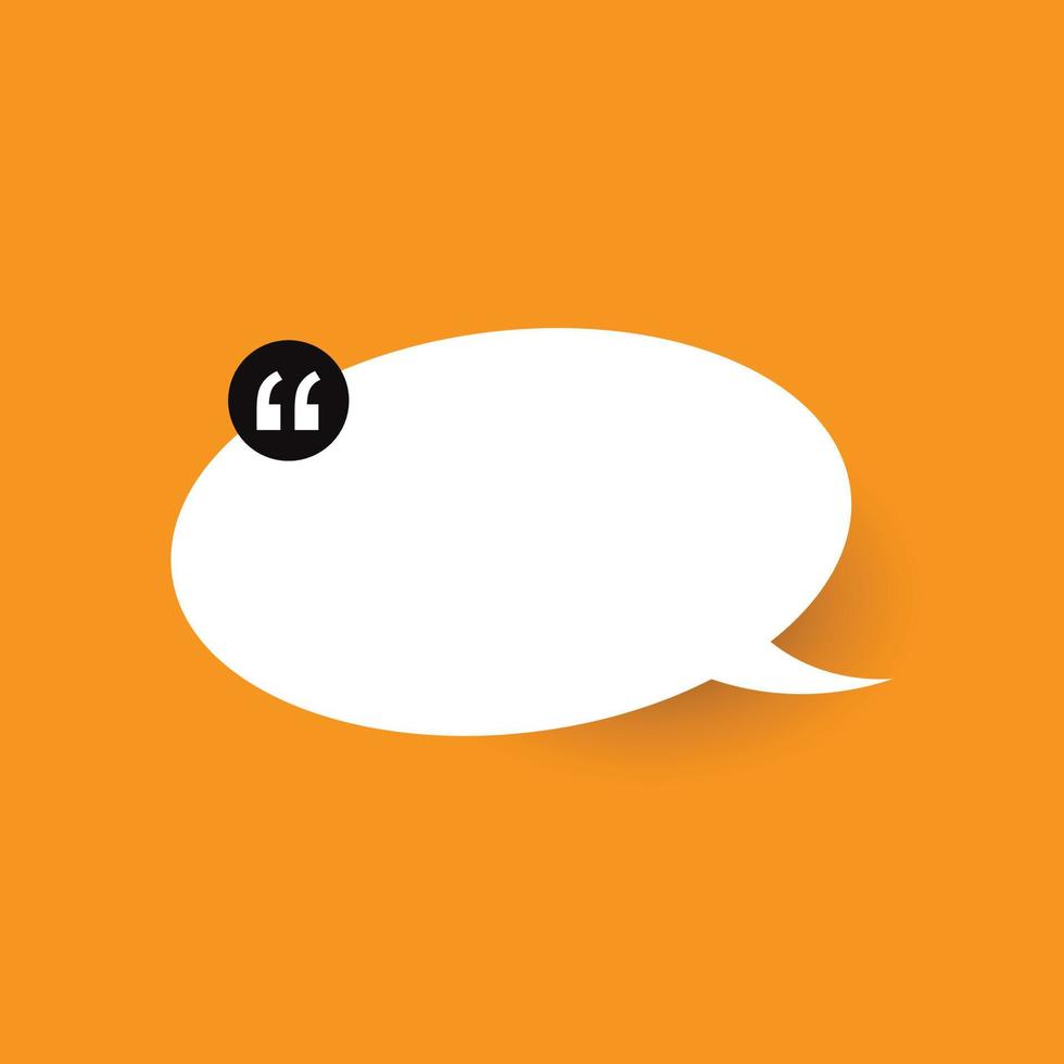 Banner, speech bubble, text box, poster and sticker concept with sample text. white bubble message on orange background for banner, poster. vector