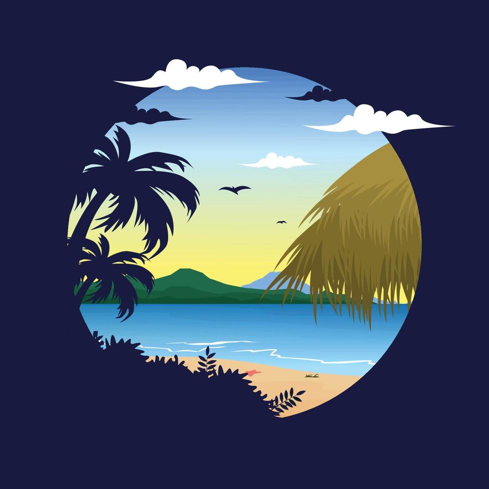 Beautiful Sea Karma Kandara Beach Bali Holiday Landscape Circle View vector