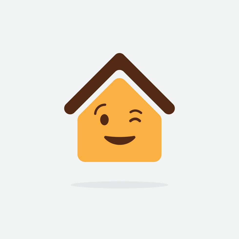 icono de vector de casa. emoji de la casa. icono de la casa divertida.