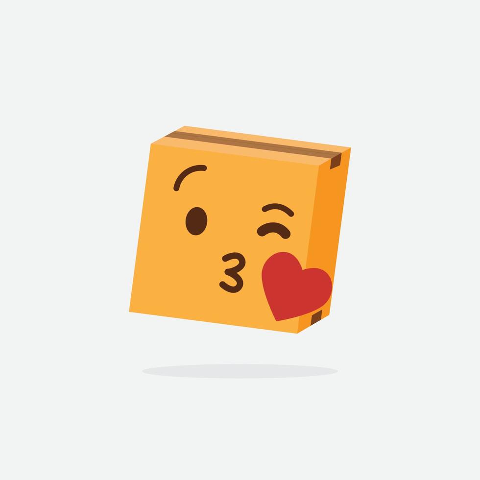 Cardboard box. Funny Box. Box Character. Delivery Box. Box Emoji. vector