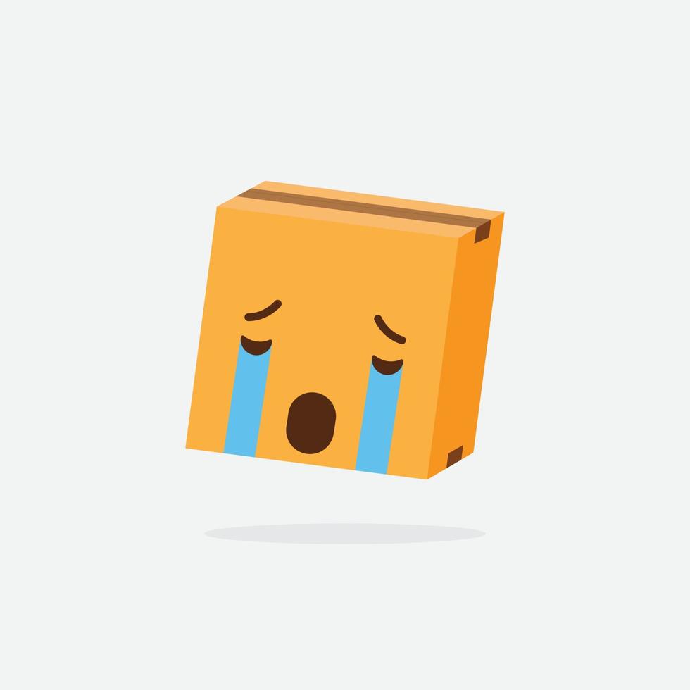 Cardboard box. Funny Box. Box Character. Delivery Box. Box Emoji. vector