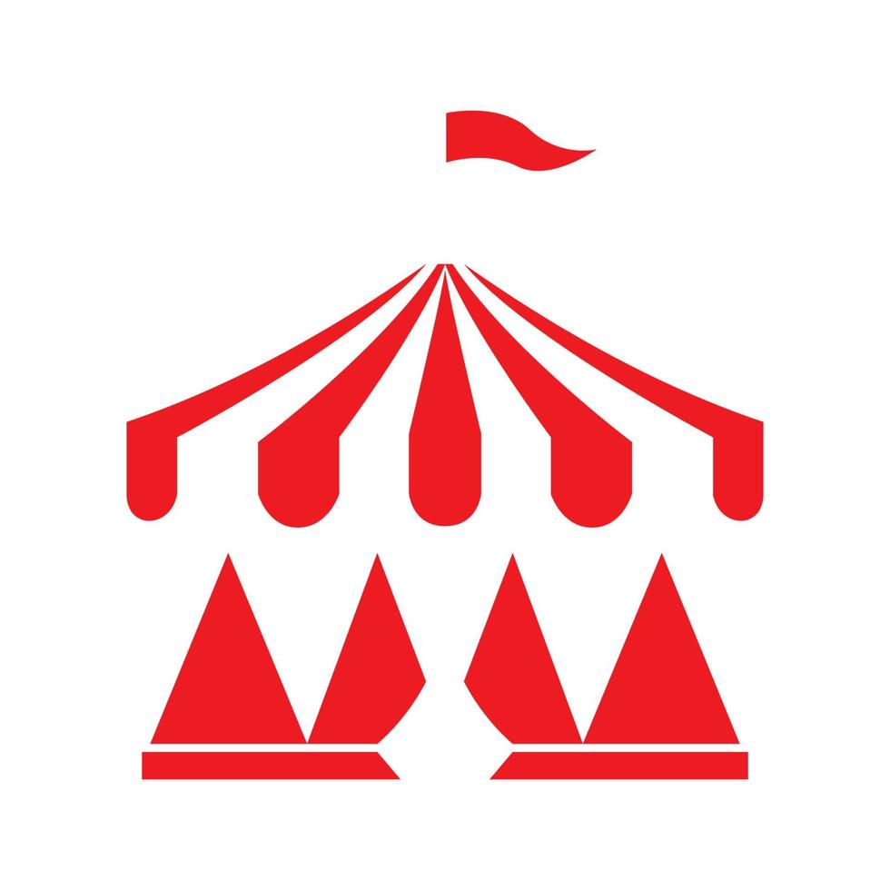 carpa de circo rojo diseño de logotipo abstracto vector icono símbolo ilustración gráfica