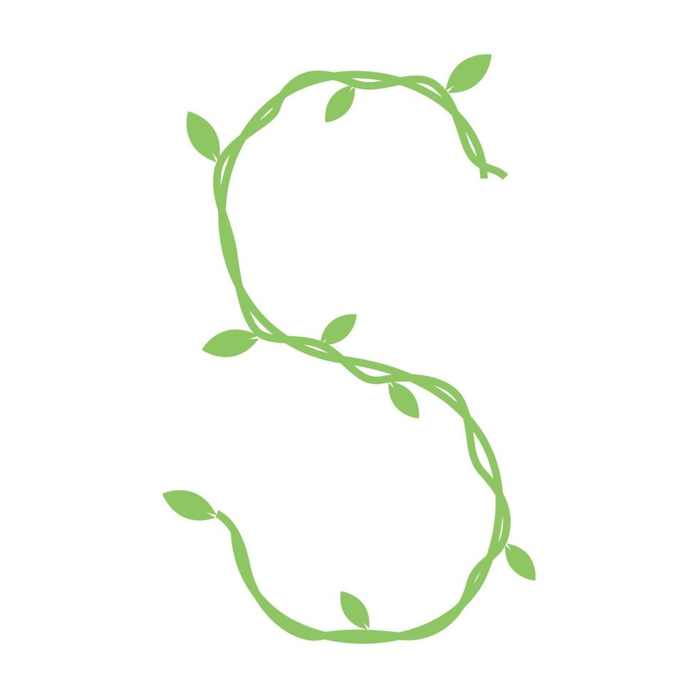 letter s with vines tree logo symbol vector icon illustration graphic design