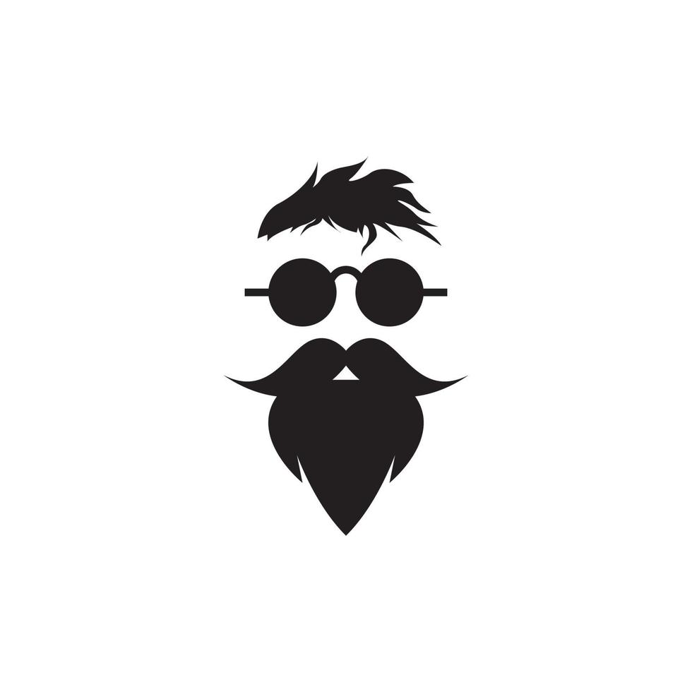 beard man with smart sunglasses logo design, vector graphic symbol icon illustration creative idea