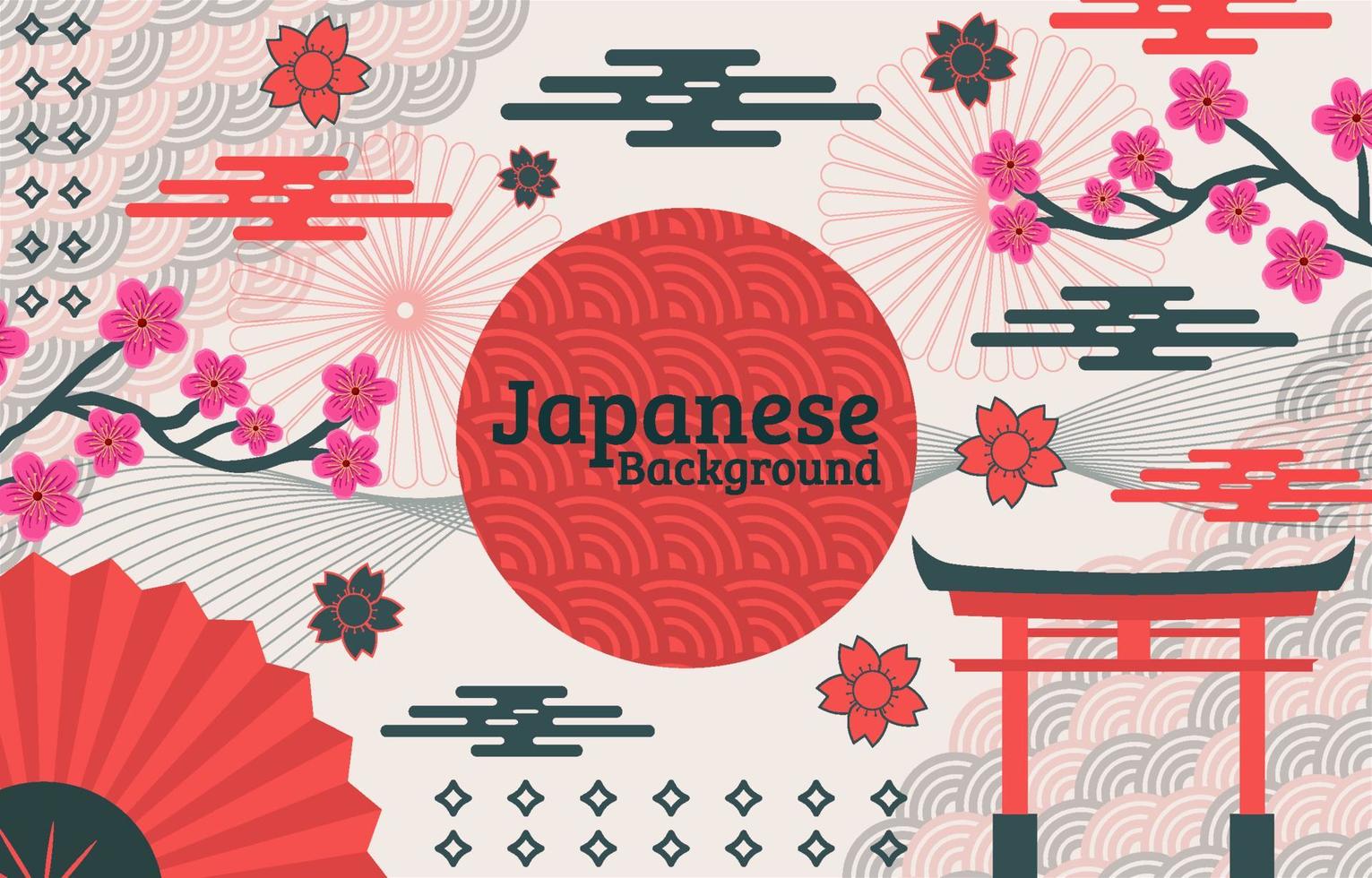 Japanese Style Element Background vector