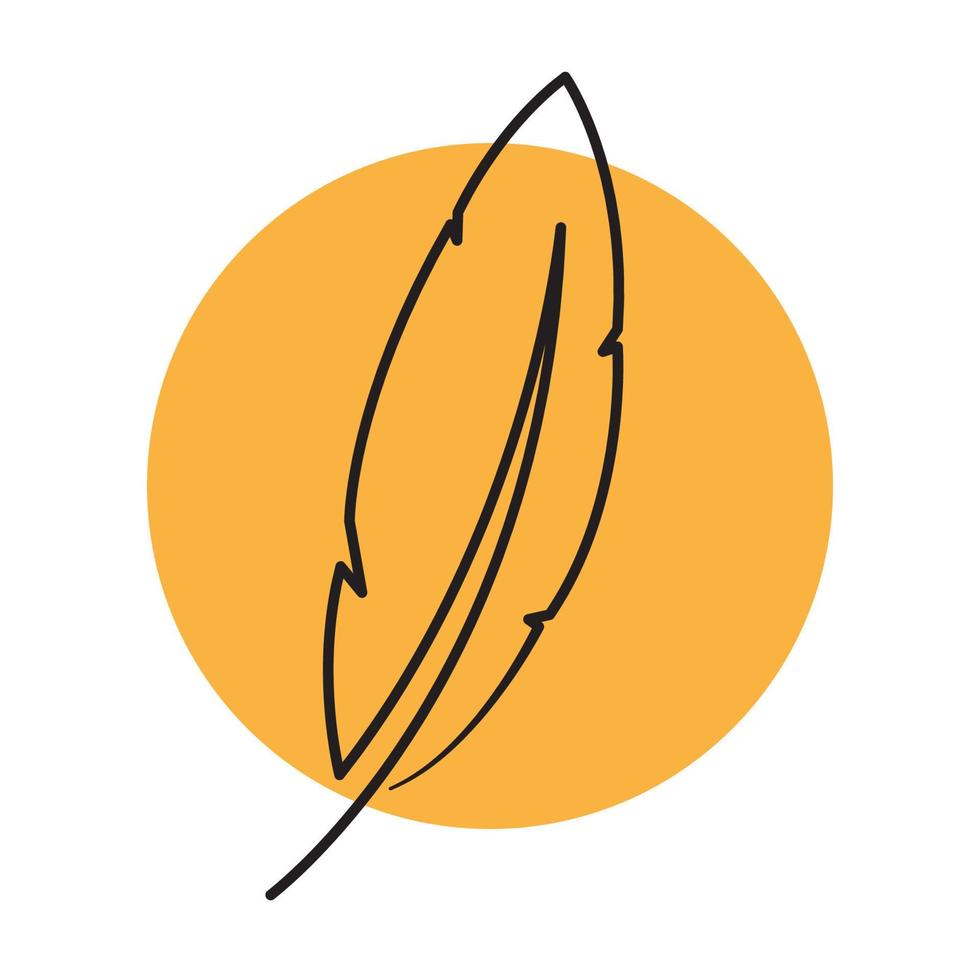 líneas simples de plumas de pájaro con diseño de logotipo circular icono vectorial símbolo ilustración gráfica vector