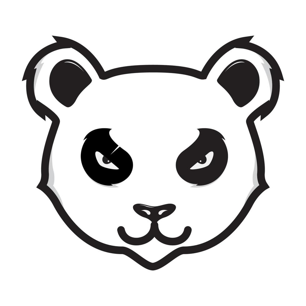 animal cabeza dibujos animados lindo panda fresco logotipo diseño vector icono símbolo gráfico ilustración