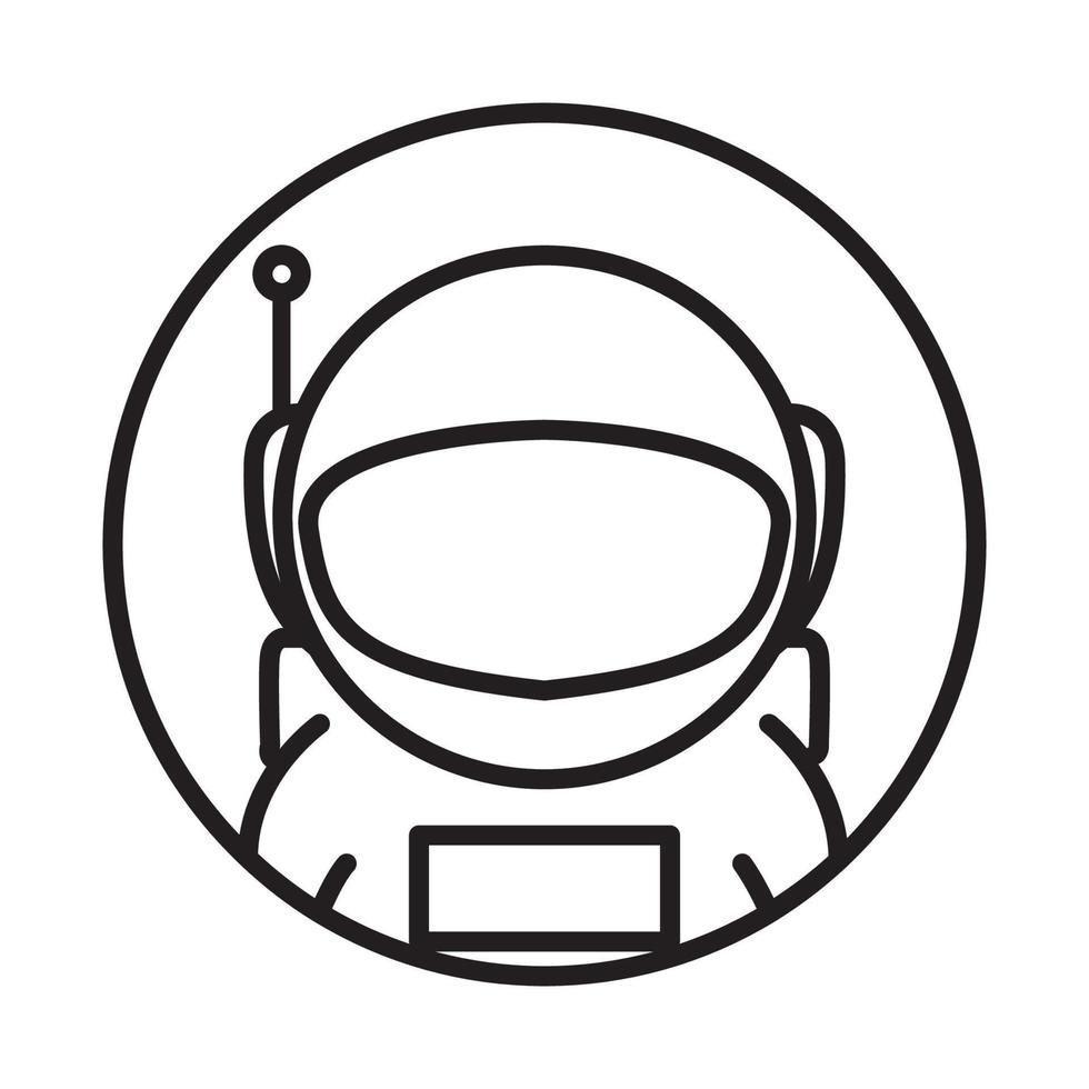 circle astronaut lines logo symbol vector icon illustration graphic design