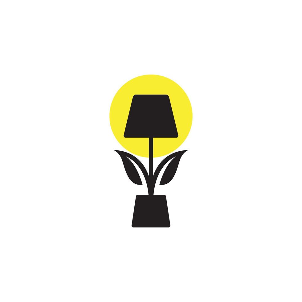 stand lamp interior decorative with plant logo design, vector graphic symbol icon illustration creative idea