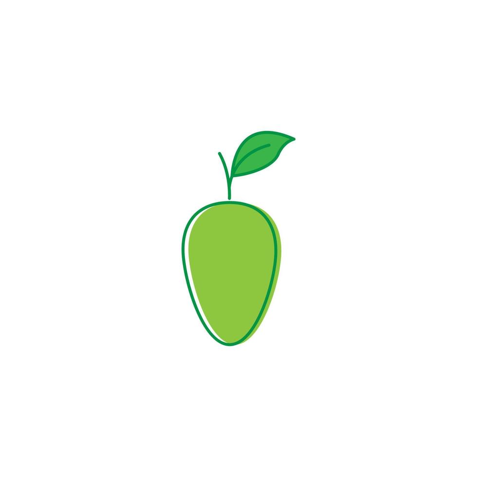 fruta fresco mango verde línea arte colorido logotipo diseño vector gráfico símbolo icono ilustración idea creativa