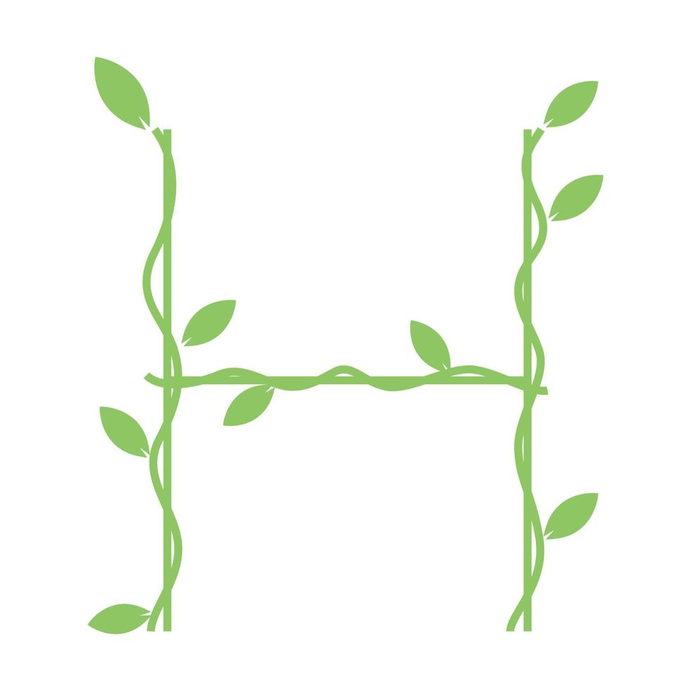 letter h with vines tree logo symbol vector icon illustration graphic design