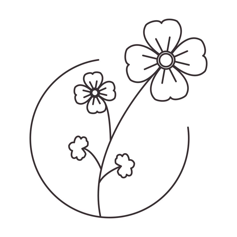 lines geranium flower logo symbol vector icon illustration graphic design