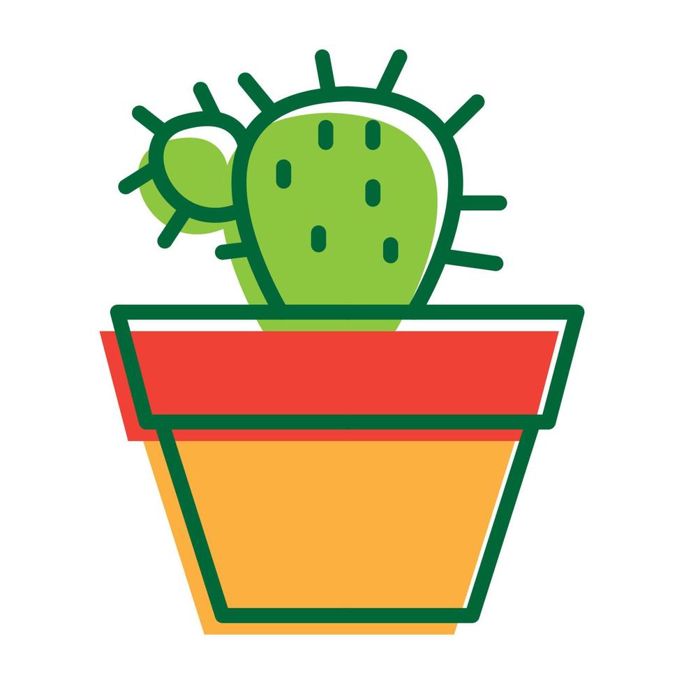Colorido cactus macetas logo símbolo vector icono ilustración diseño gráfico