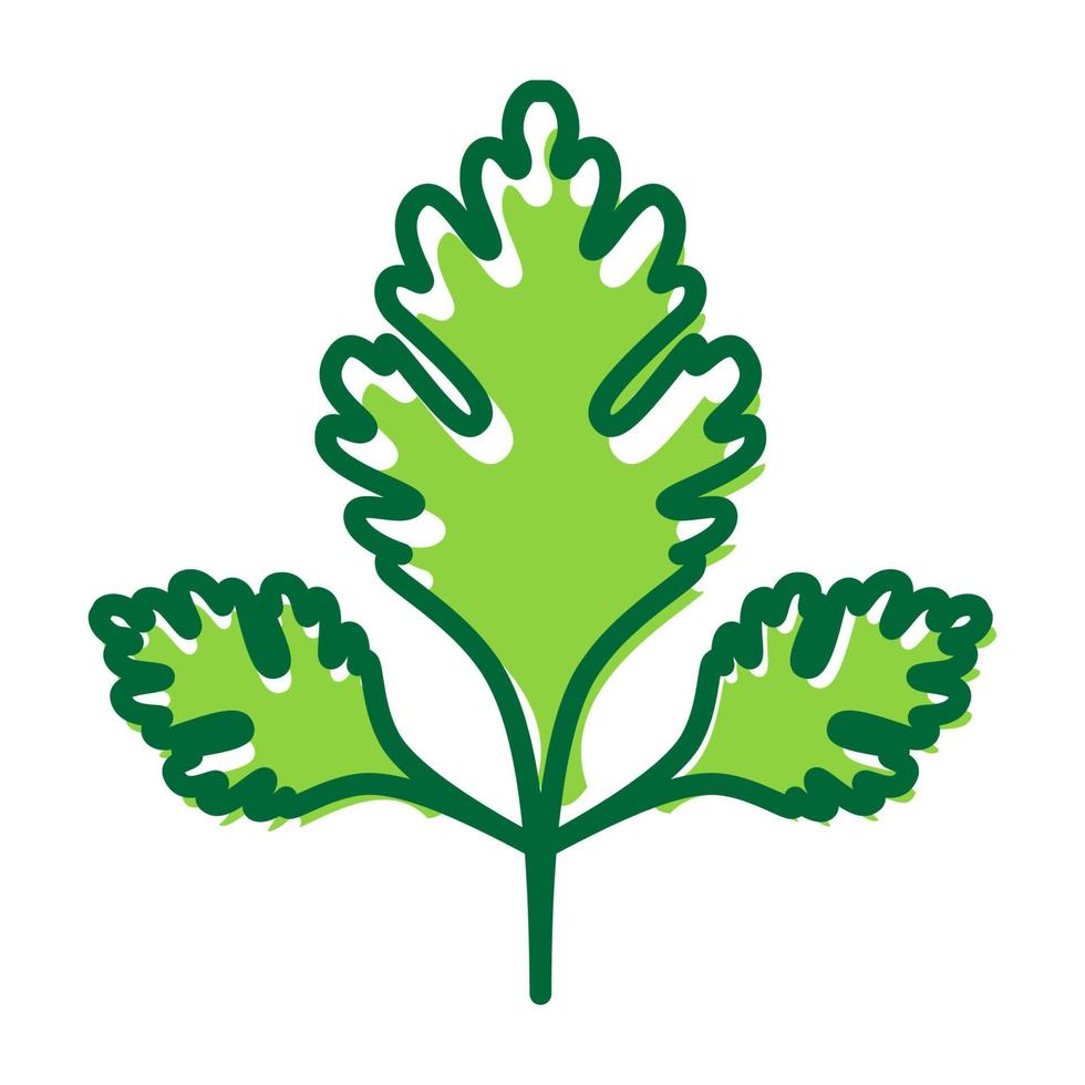 Ilustración de símbolo de icono de vector de diseño de logotipo de hoja de apio verde abstracto fresco