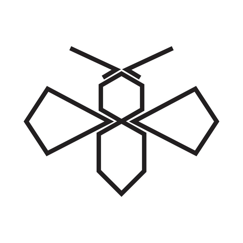 unique shape tech bee logo symbol vector icon illustration graphic design