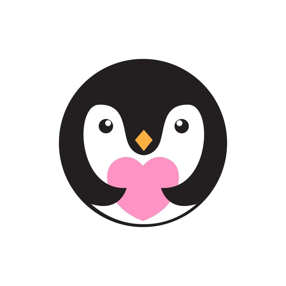 lindo pingüino abrazo amor diseño de logotipo, símbolo gráfico vectorial icono ilustración idea creativa vector