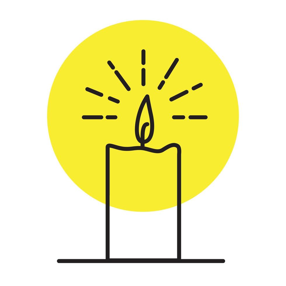 hipster lines candle with light logo design vector icon symbol graphic illustration