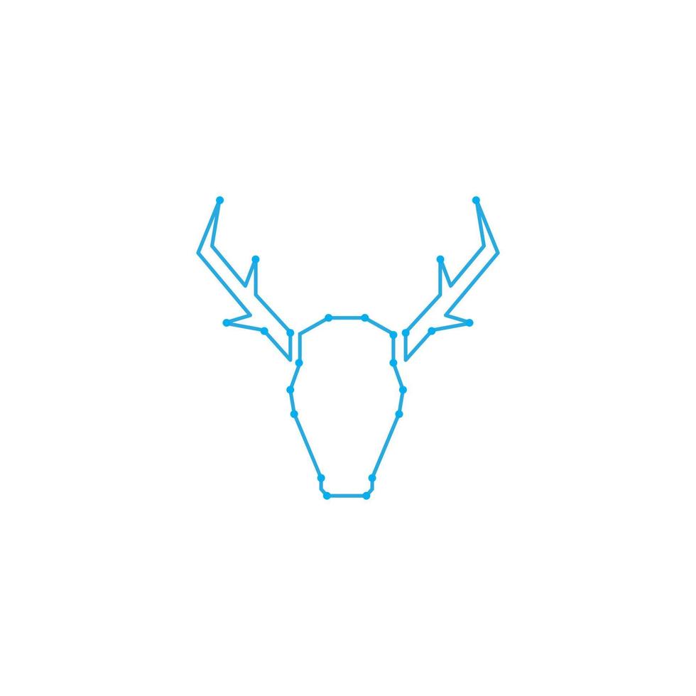 cabeza ciervo tecnología línea logotipo diseño vector gráfico símbolo icono ilustración idea creativa