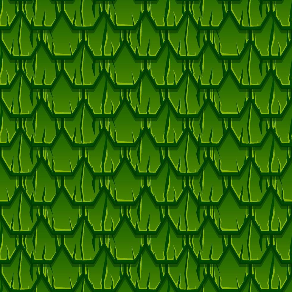 Seamless pattern of geometric old wooden green roof. Textured background from hexagon planks. vector