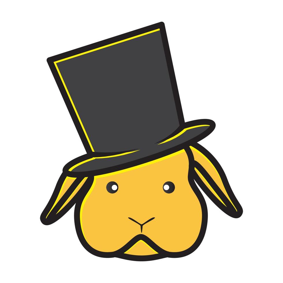 cabeza de conejo con sombrero mágico colorido diseño de logotipo vector icono símbolo ilustración gráfica