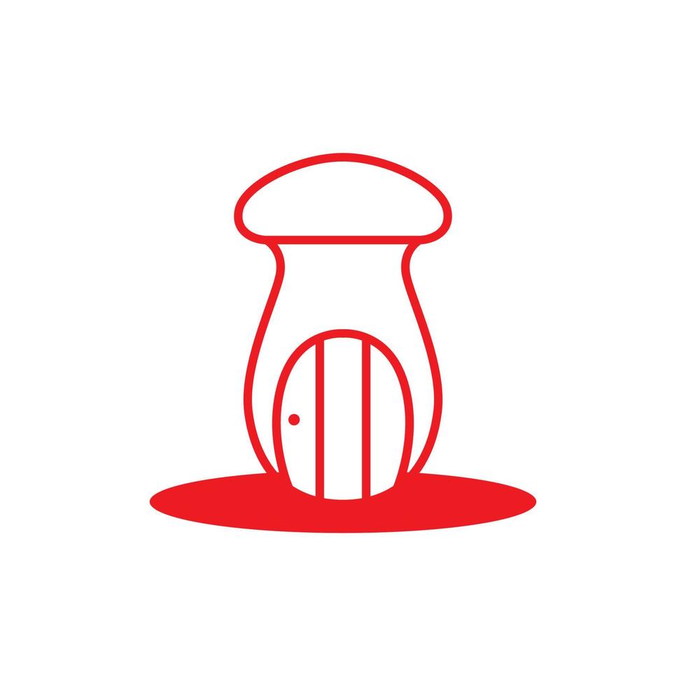 mushroom home with door logo design vector graphic symbol icon illustration creative idea