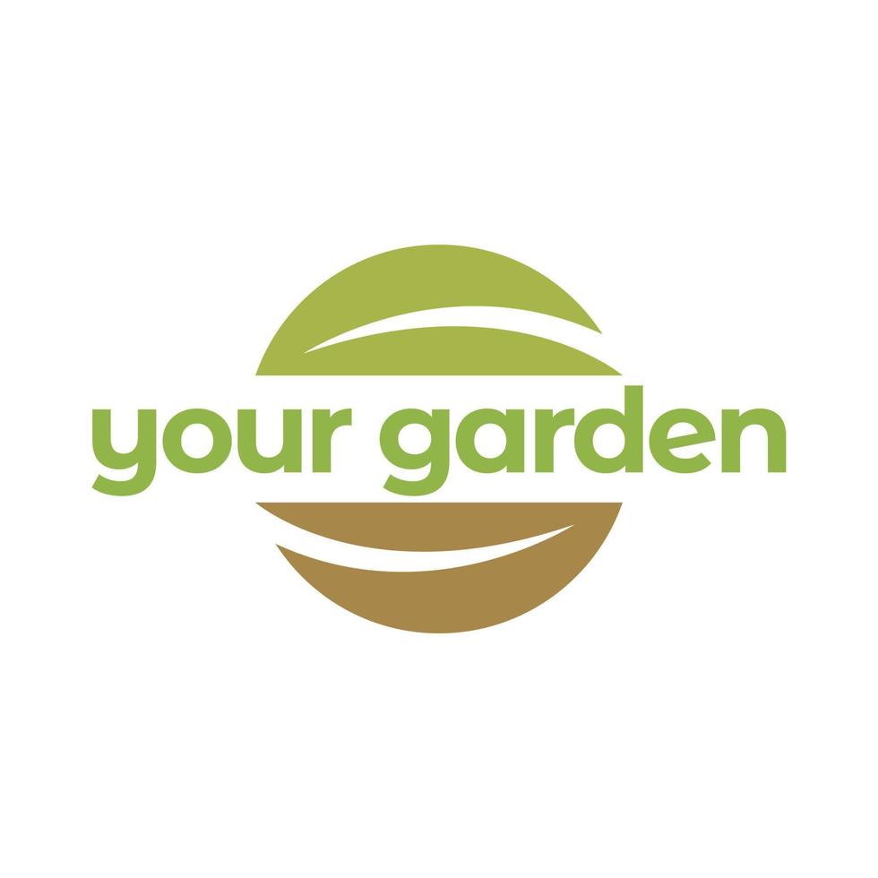 yin yang círculo hoja jardín verde diseño de logotipo, símbolo gráfico vectorial icono ilustración idea creativa vector
