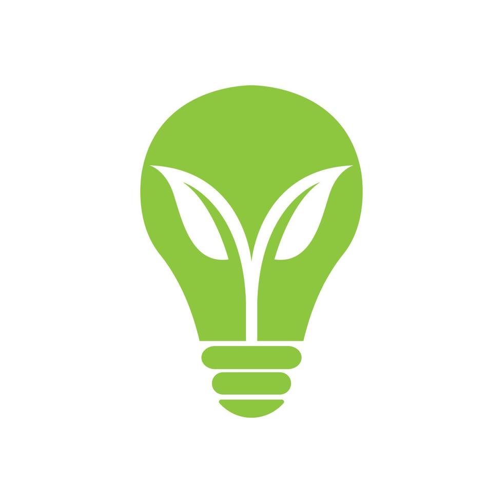 lamp bulb with plant leaf growth logo design, vector graphic symbol icon illustration creative idea