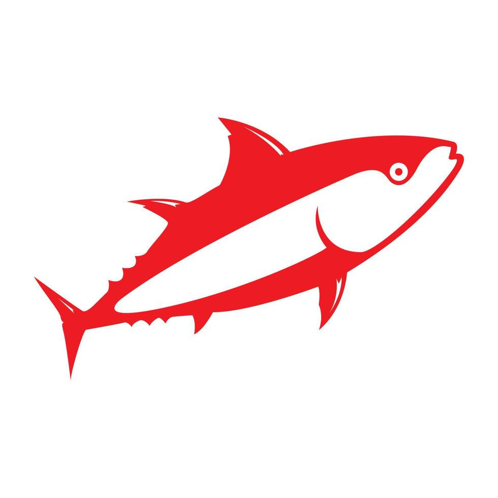 forma moderna pescado mar atún rojo logo diseño vector icono símbolo ilustración