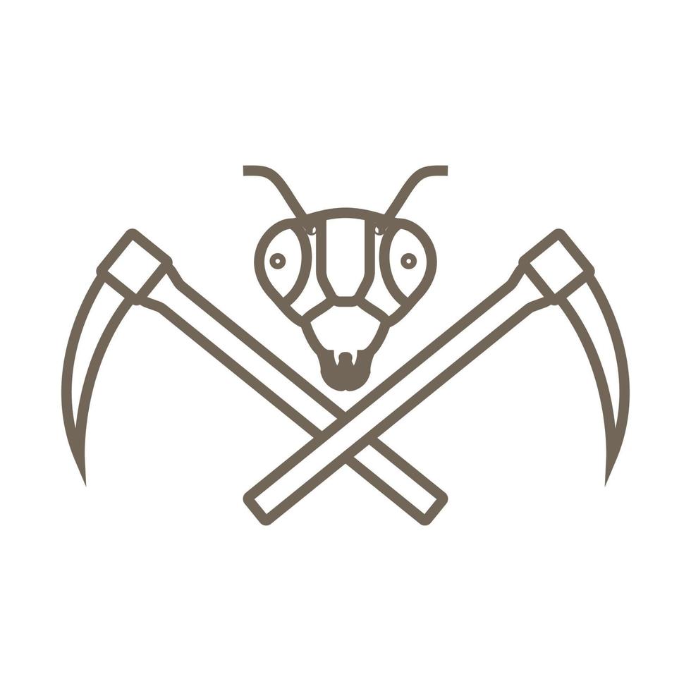 ant lines head miner logo symbol vector icon illustration graphic design