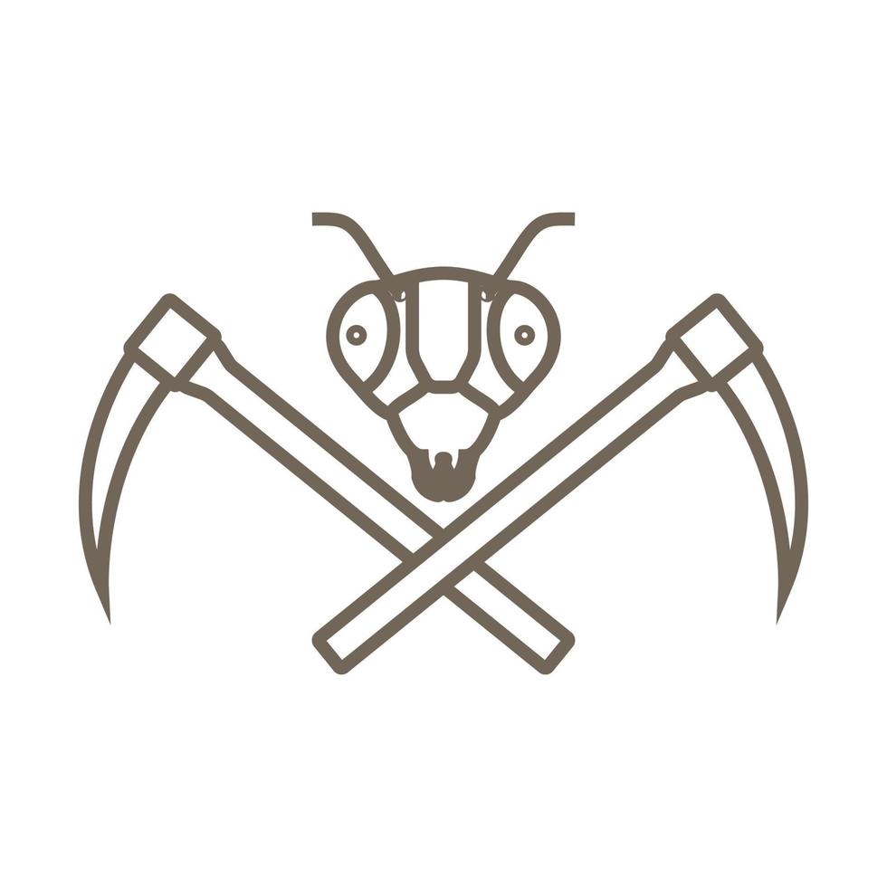 ant lines head miner logo symbol vector icon illustration graphic design