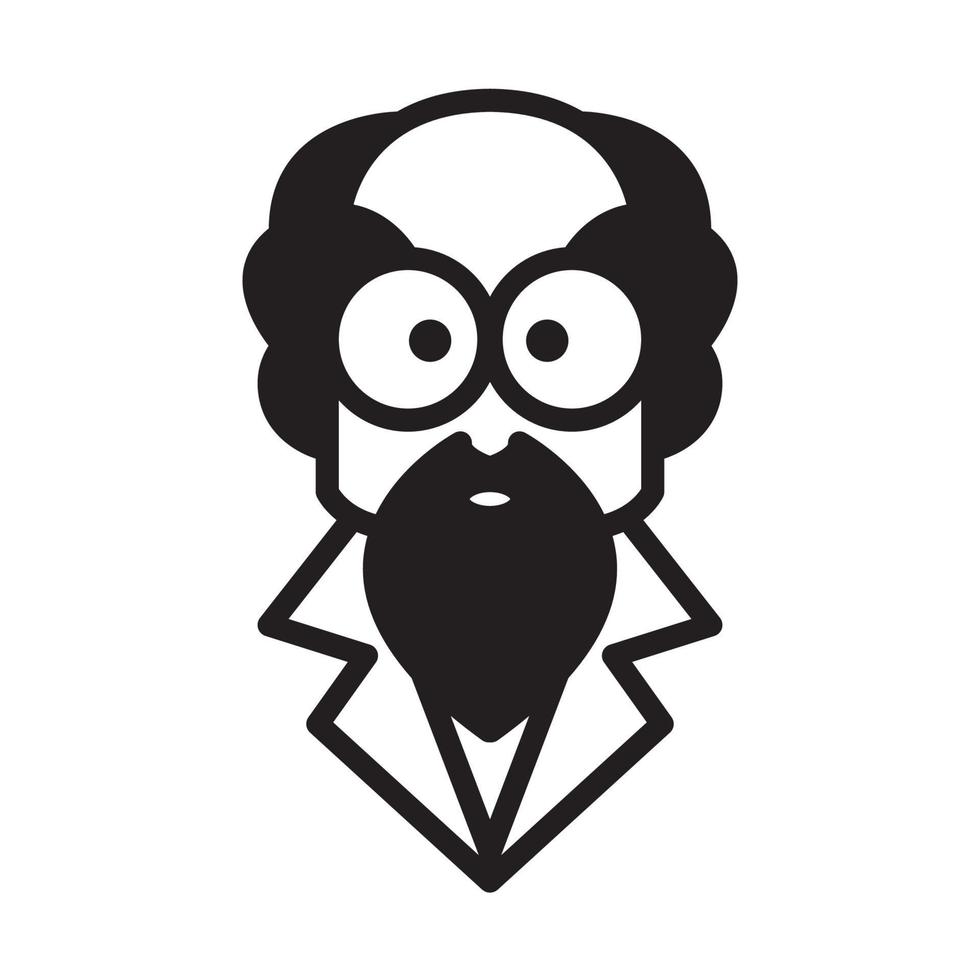 man bald science  logo symbol vector icon illustration graphic design