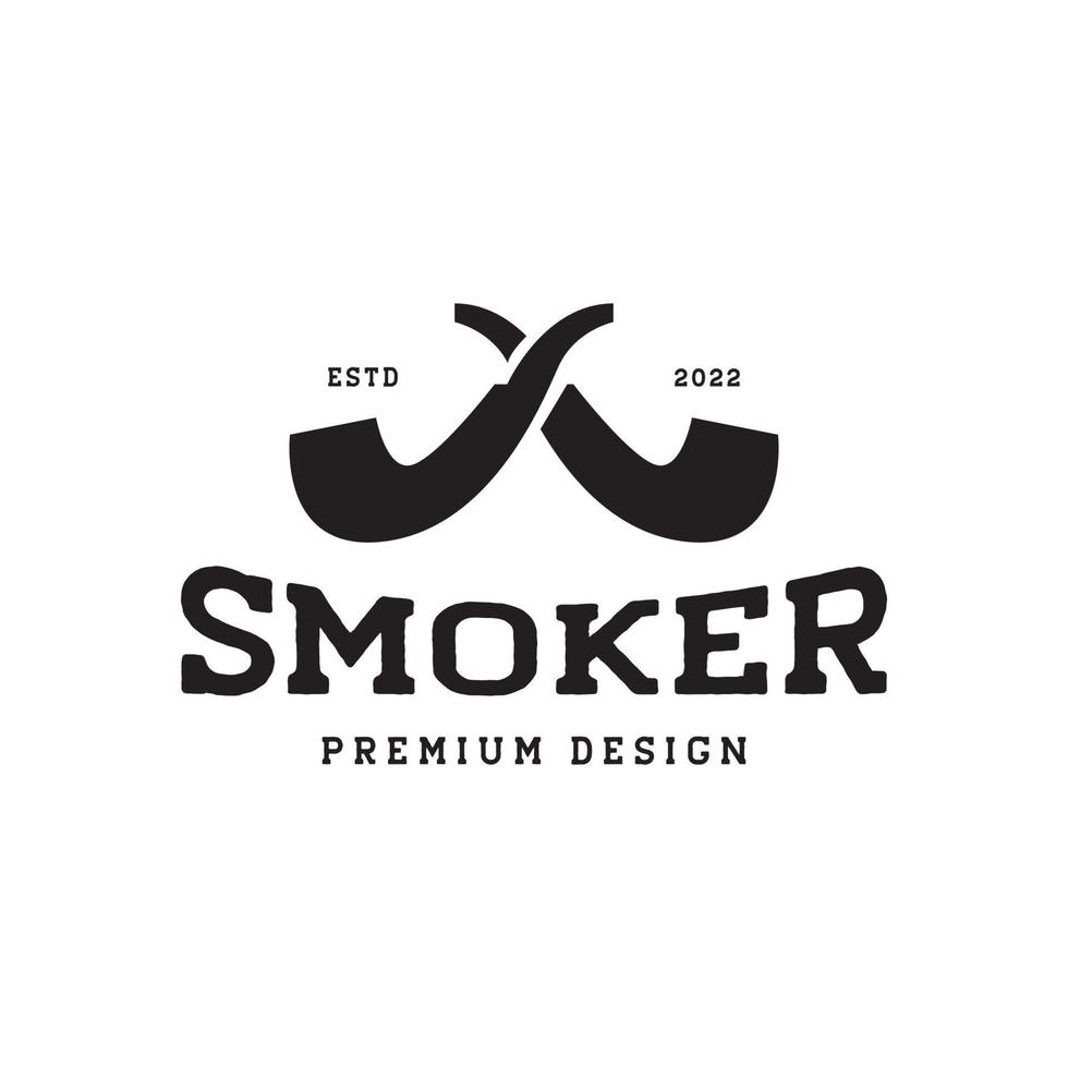 vintage shape cigar pipe logo design, vector graphic symbol icon illustration creative idea