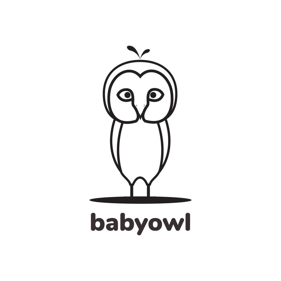 line little Barn owl logo design vector graphic symbol icon illustration creative idea