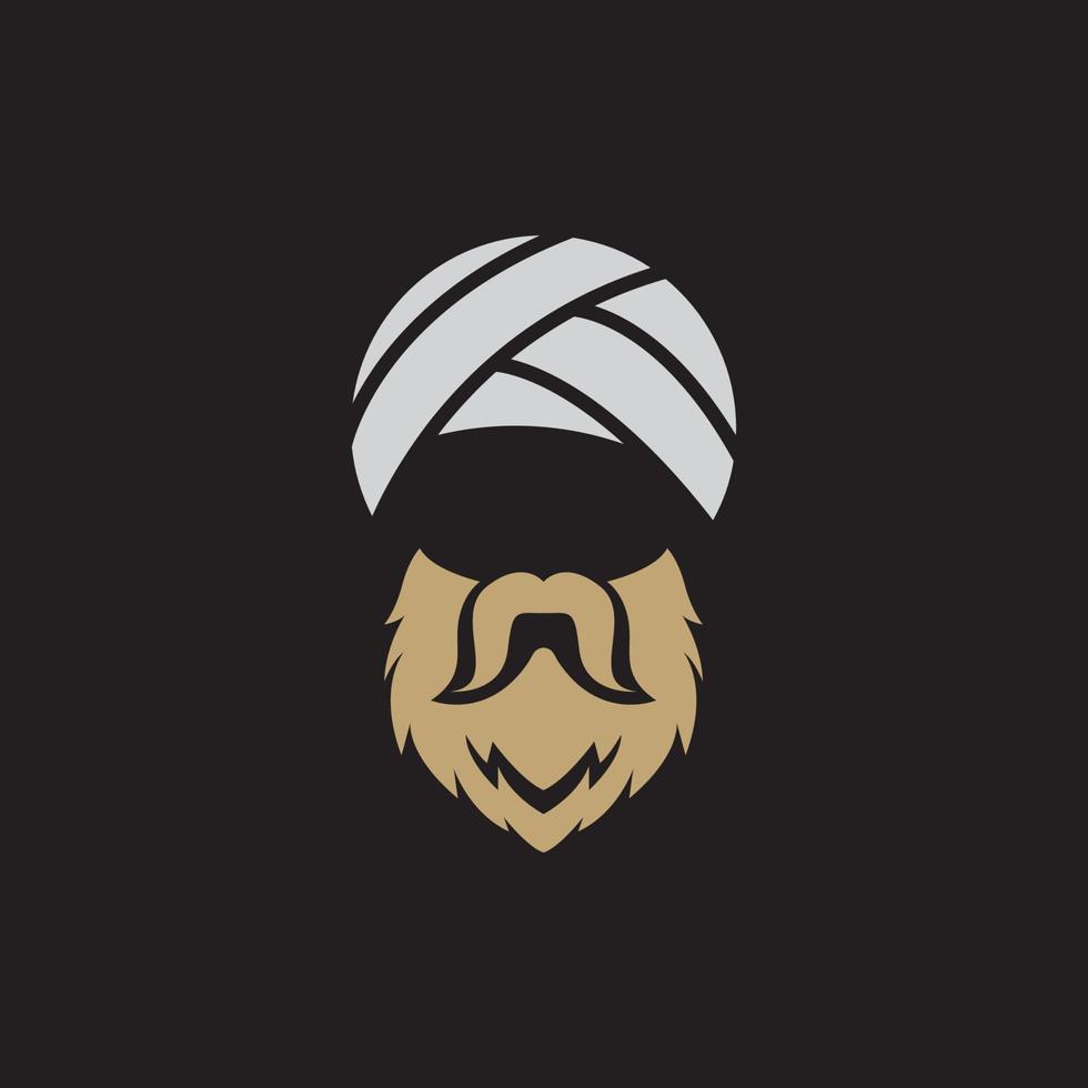 old man with Indian headgear logo design, vector graphic symbol icon illustration creative idea
