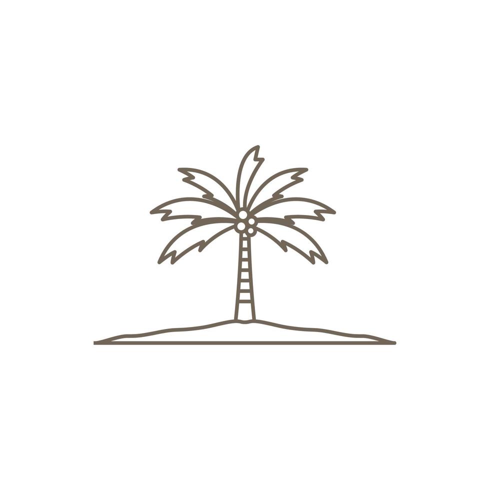 sand with coconut trees beach hipster logo design, vector graphic symbol icon illustration creative idea