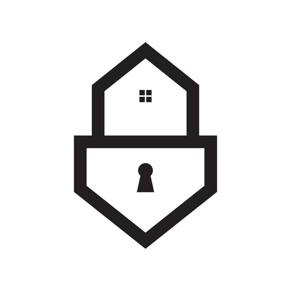 home shape with padlock logo design, vector graphic symbol icon illustration creative idea