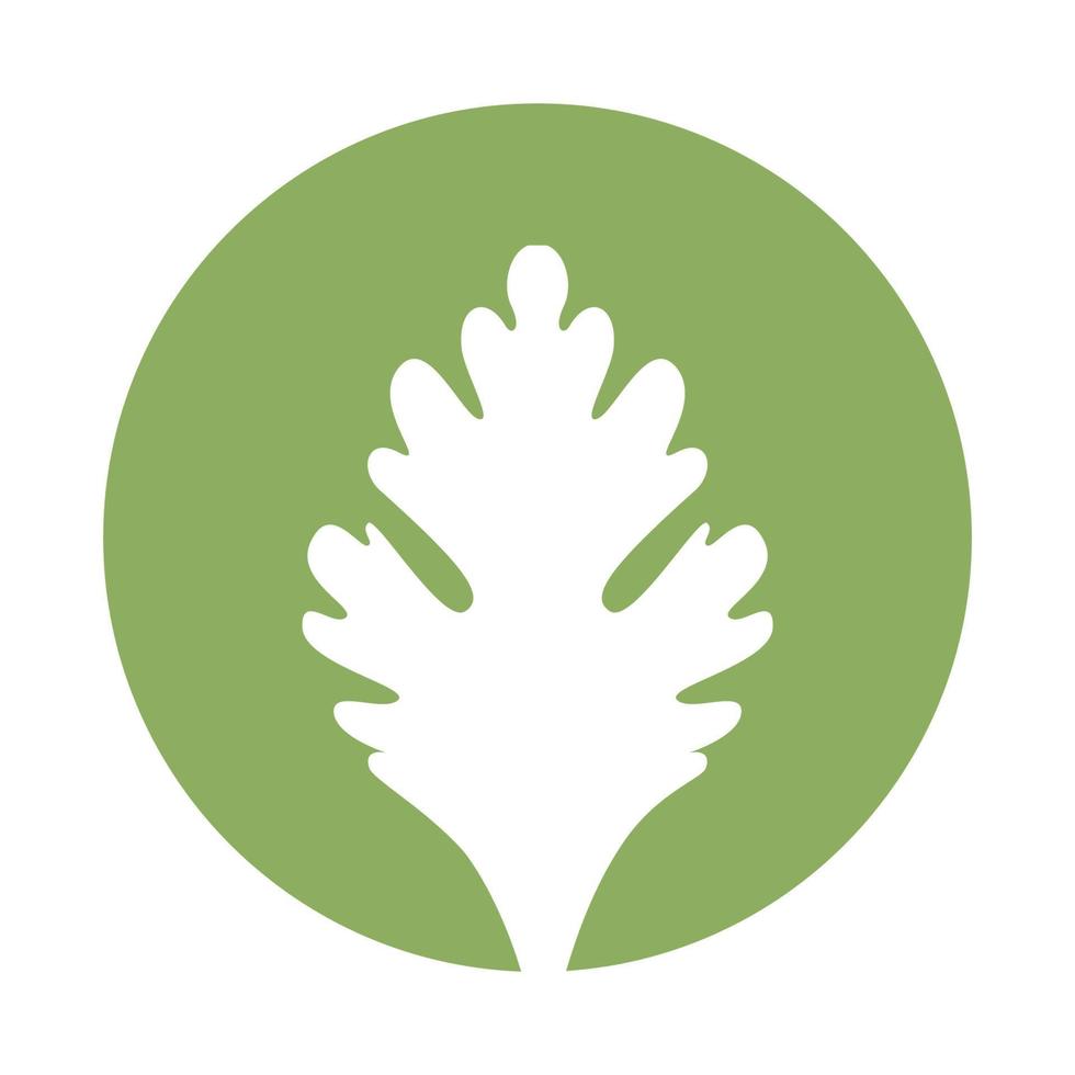 circle fresh green celery leaf logo design vector icon symbol illustration