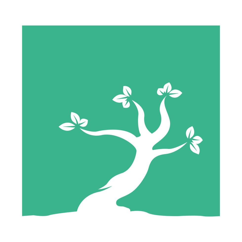 forma planta arte bonsai abstracto logotipo símbolo vector icono ilustración diseño gráfico