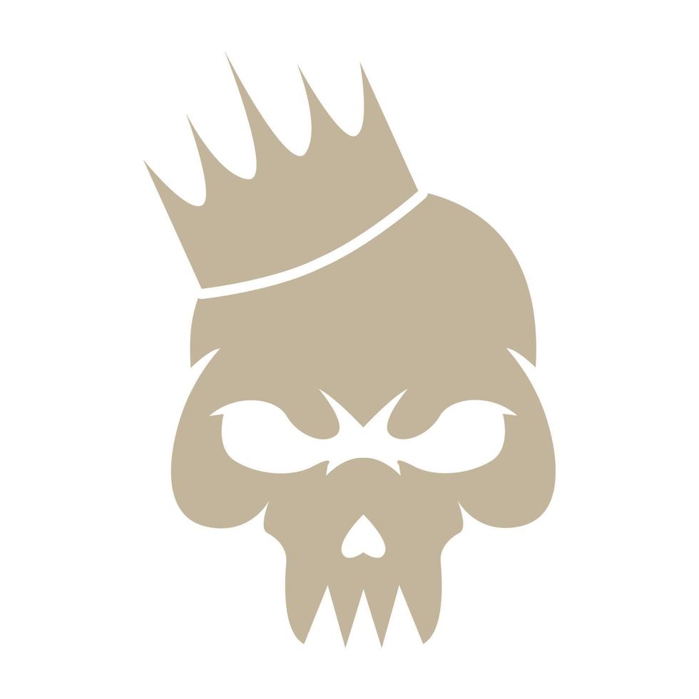 cráneo con corona vintage logo símbolo icono vectorial ilustración diseño gráfico vector