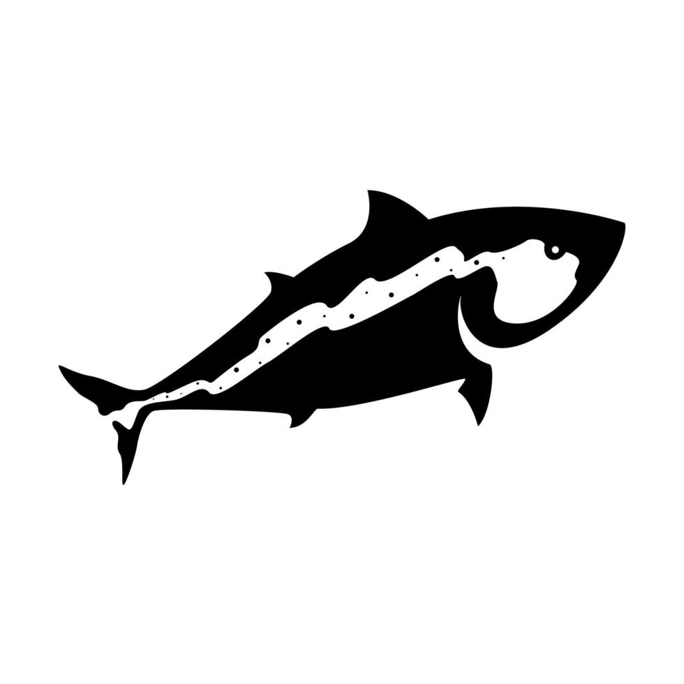 silhouette fish salmon modern shape logo design vector icon symbol illustration