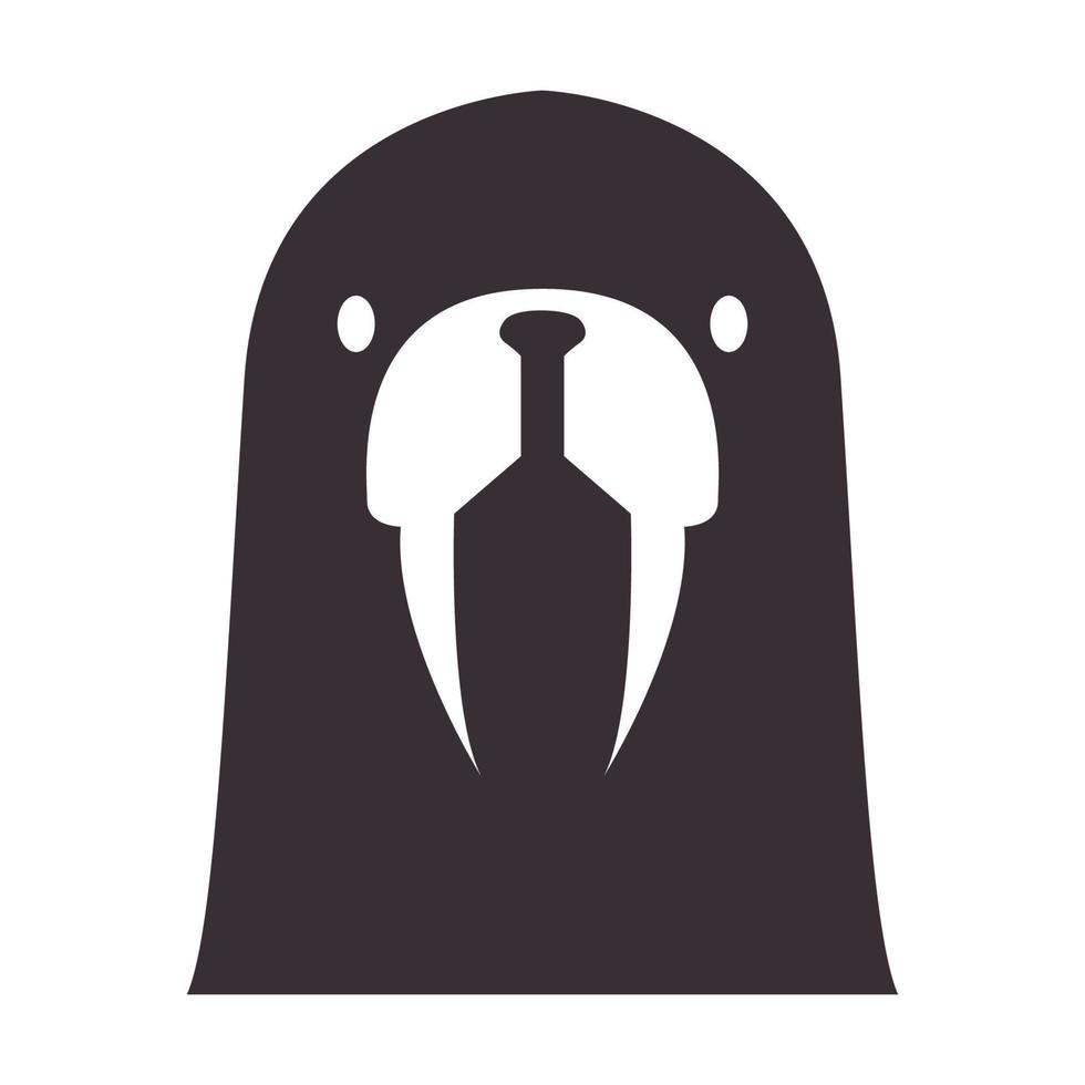 vintage head walrus logo symbol vector icon illustration graphic design