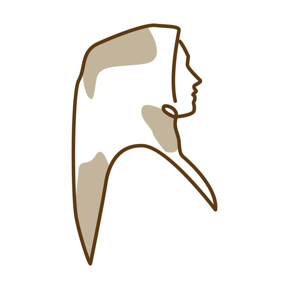 continuous lines women hijab logo symbol vector icon illustration graphic design