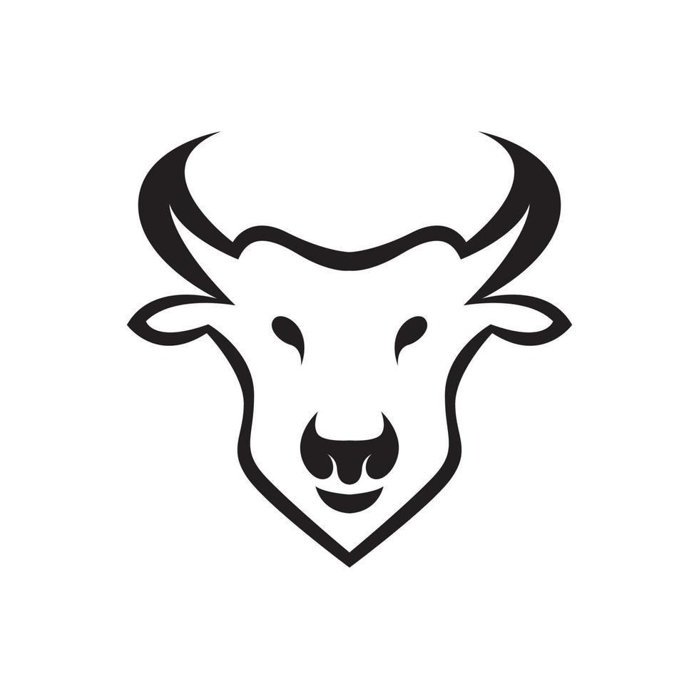 diseño de logotipo de vaca cabeza moderna aislada, símbolo gráfico vectorial icono ilustración idea creativa vector